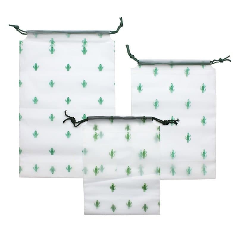 Sacs de rangement en paquet de 3, Cactus