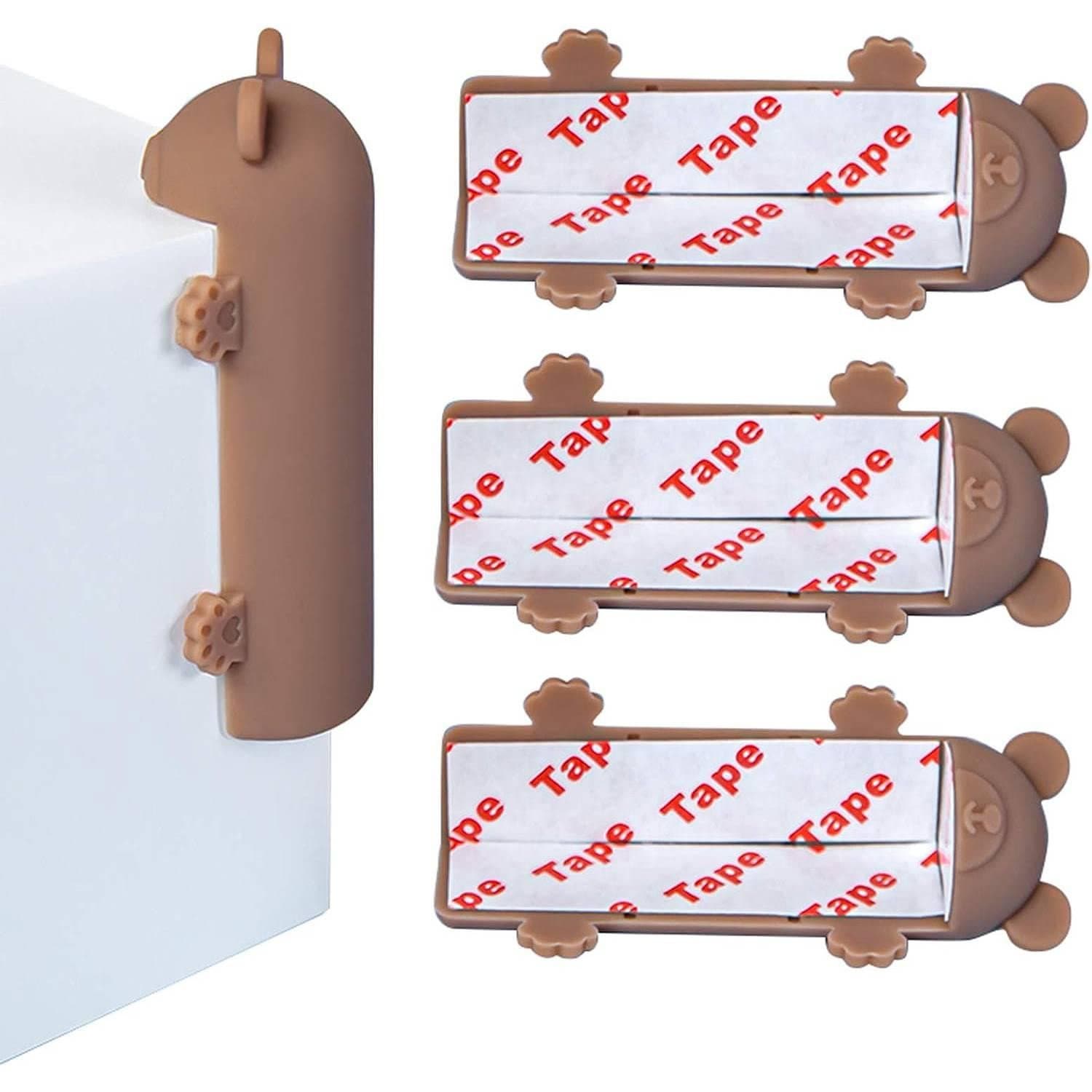 Cache d'angle en silicone lot de 4 - marron