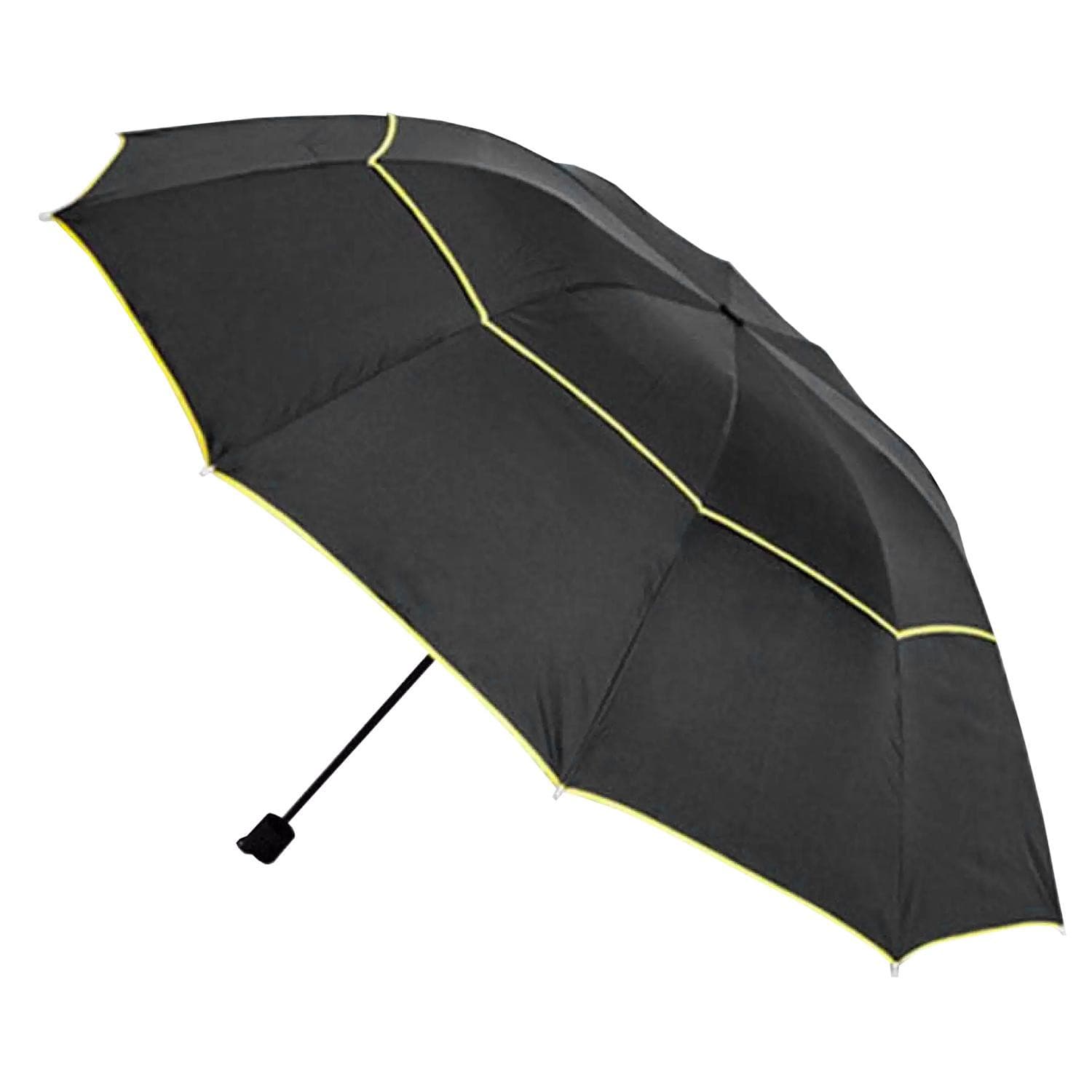 Parapluie, Compact - 130 cm - Noir / Jaune