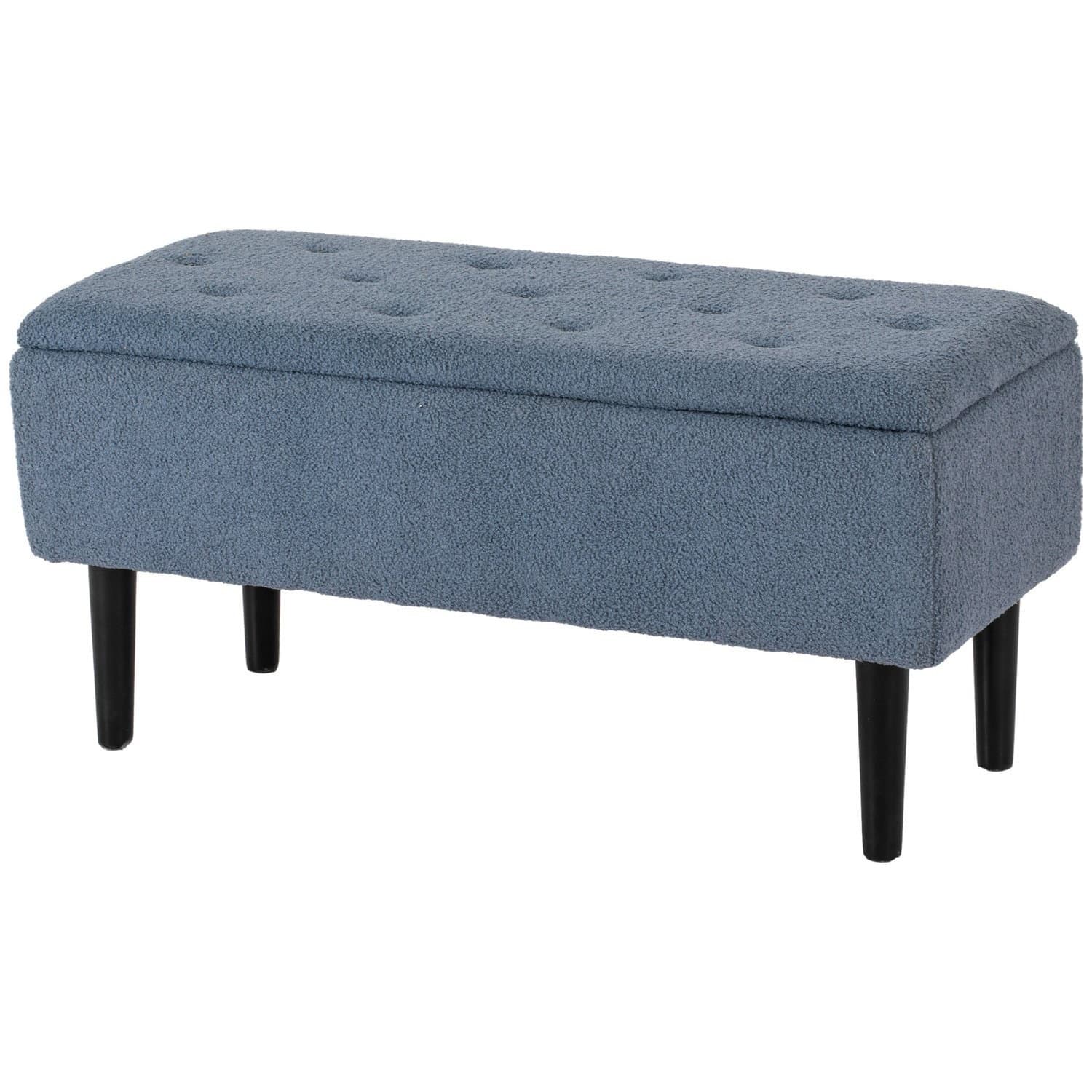 Banquette bleue avec rangement 95x38x45 cm