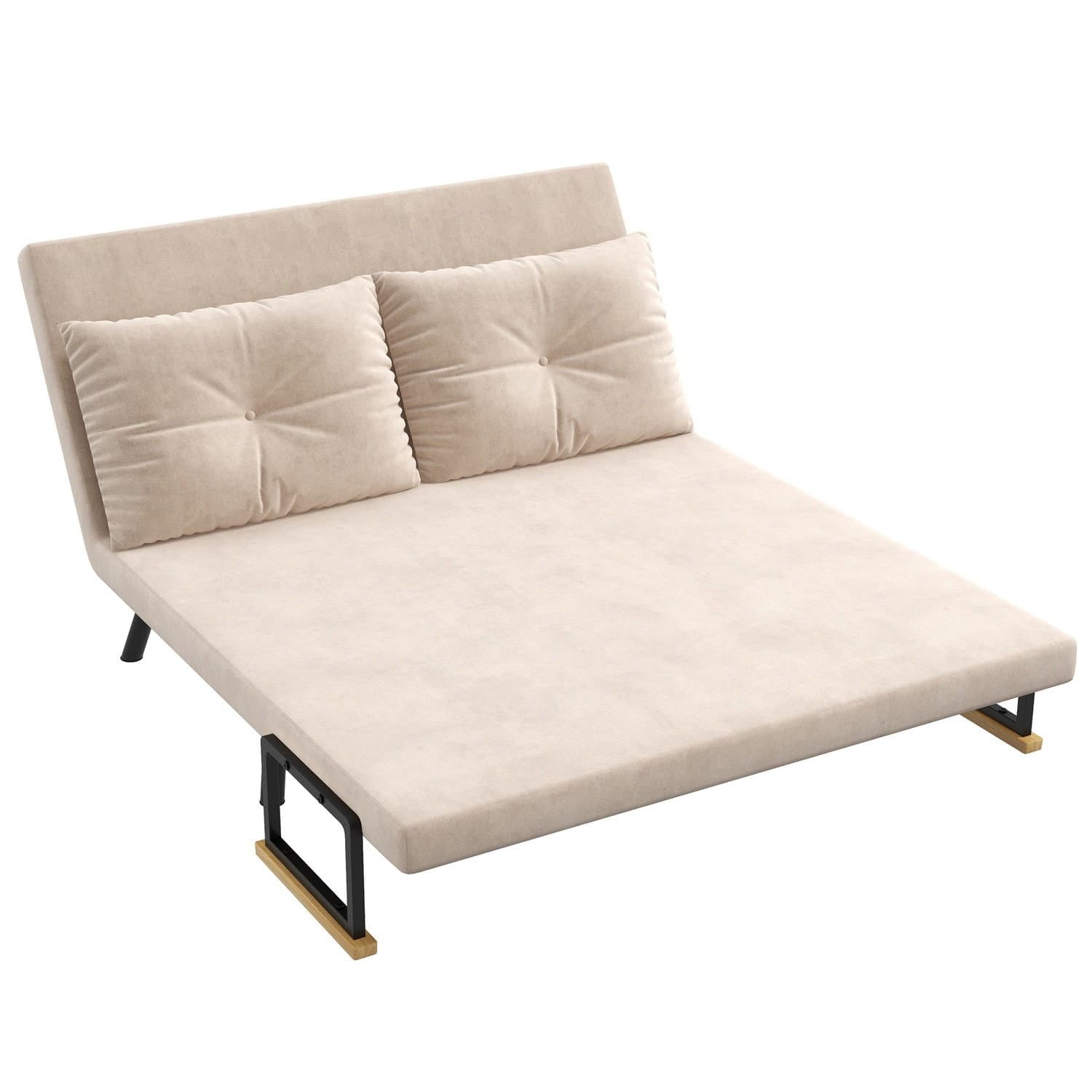 Divano letto pieghevole in velluto Beige