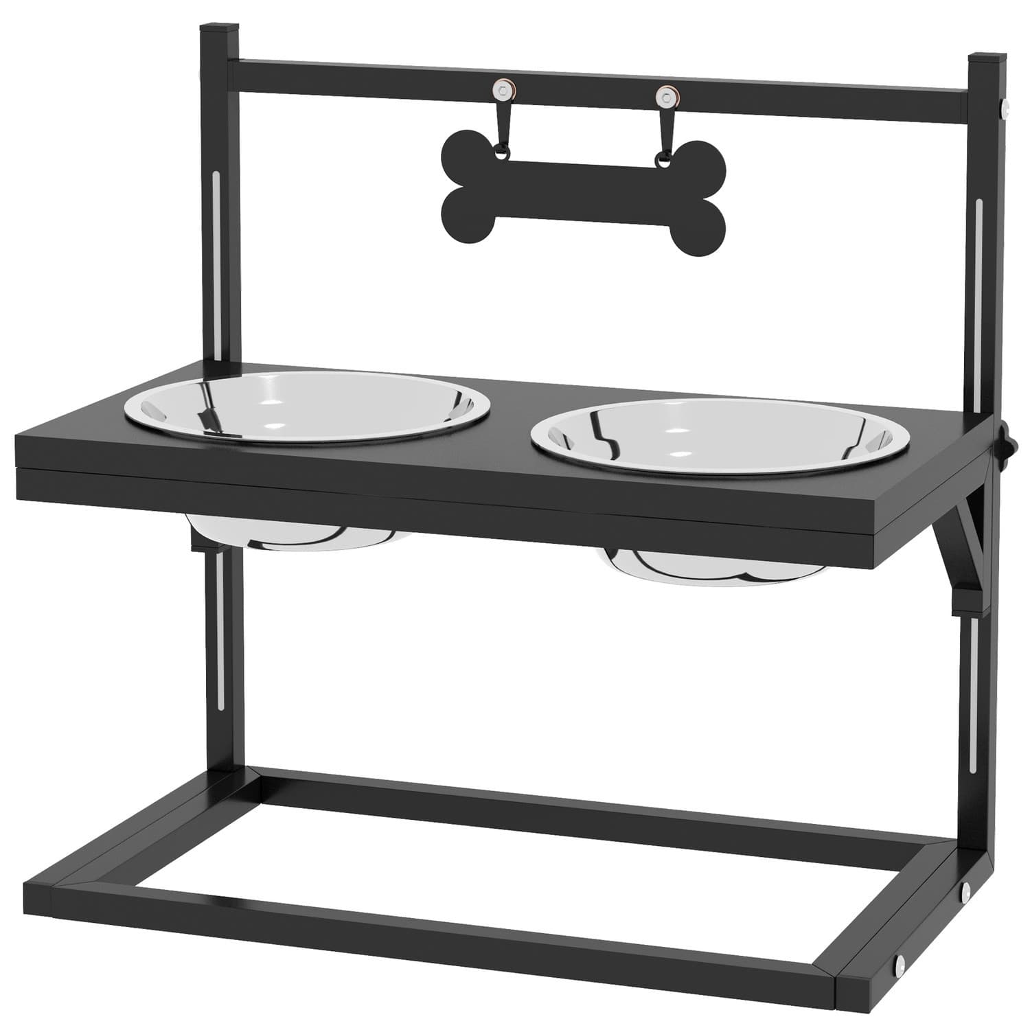 Verstellbarer Hundenapf aus Edelstahl, 0,9 l