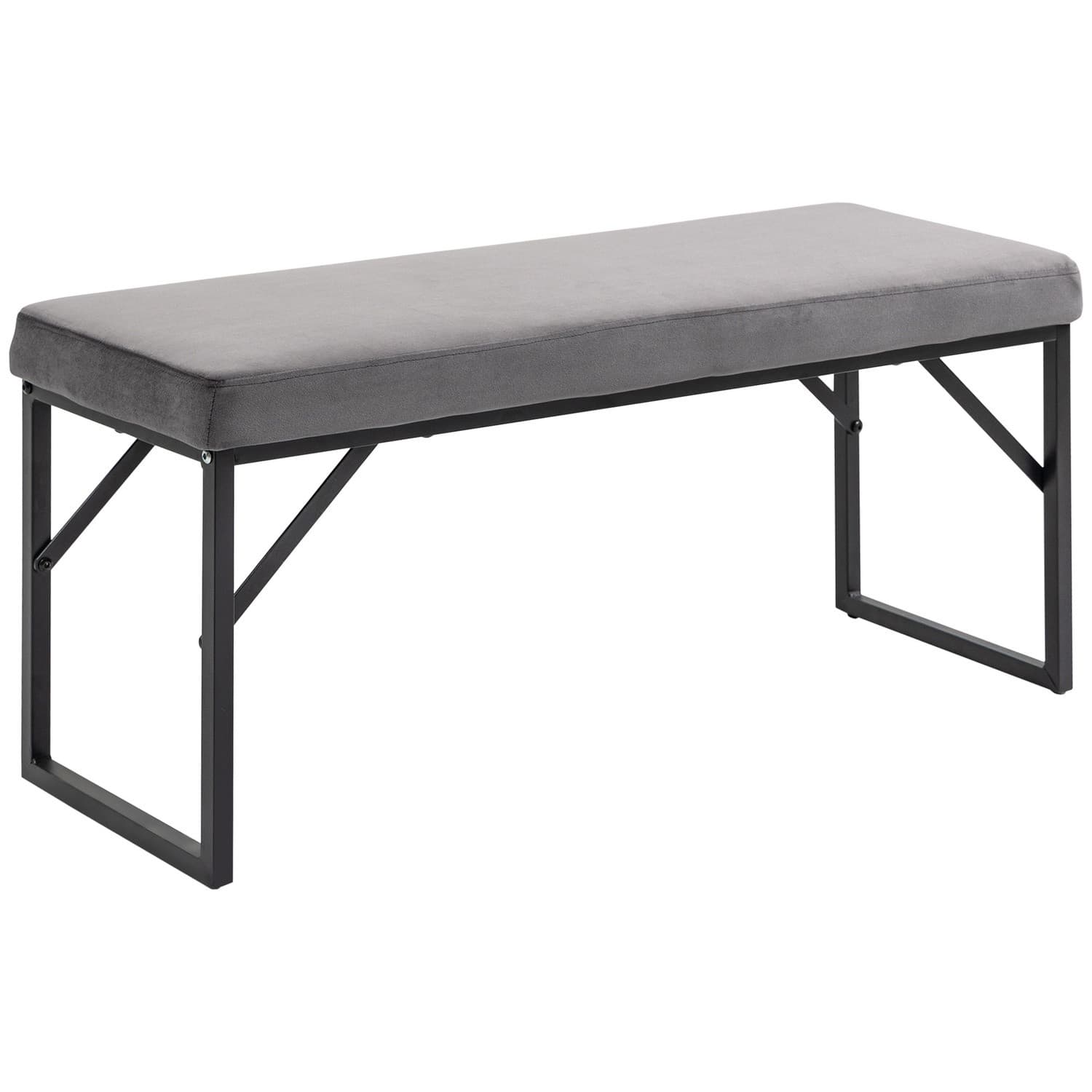 Dunkelgraue Samtbank 115x46x49 cm Für zu Hause