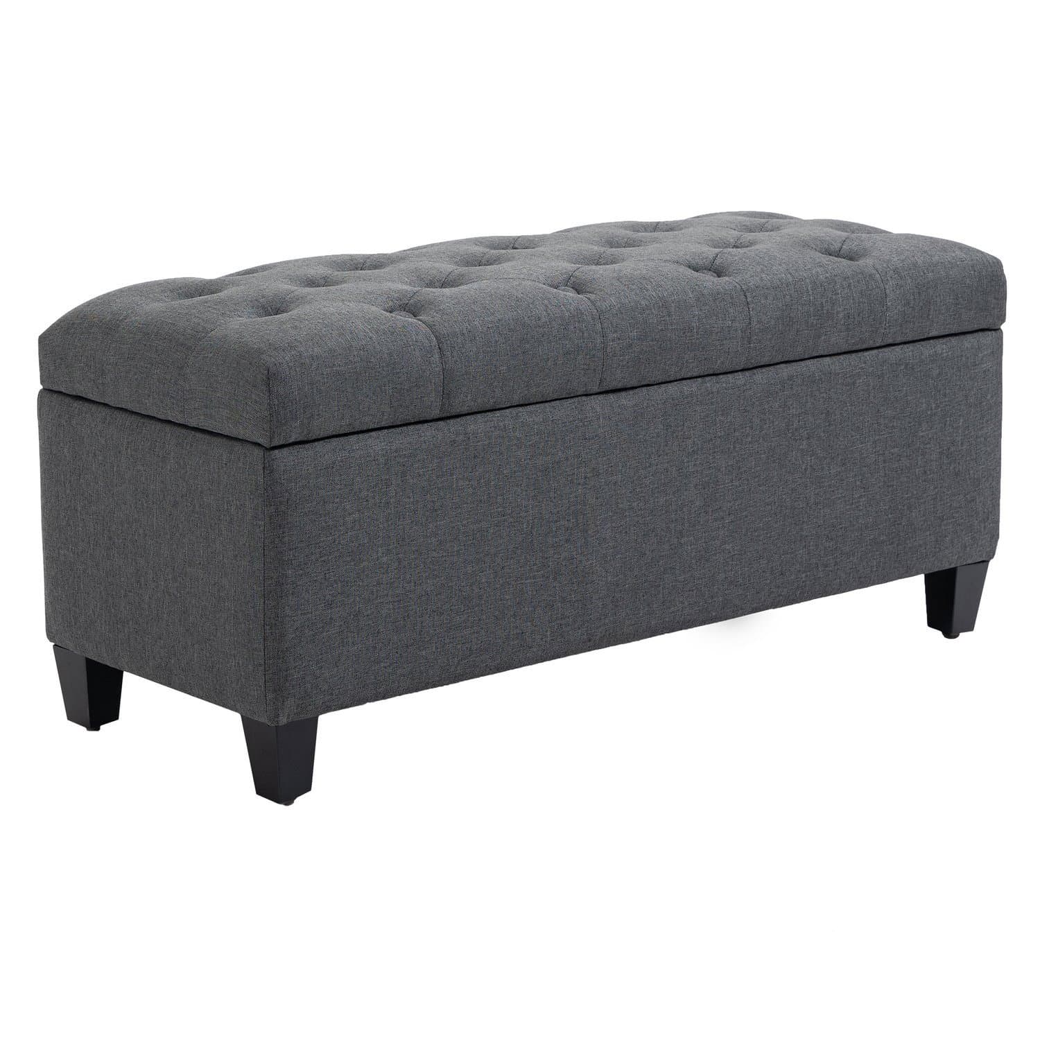 Dunkelgraue Polsterbank mit Stauraum 100x40x44 cm