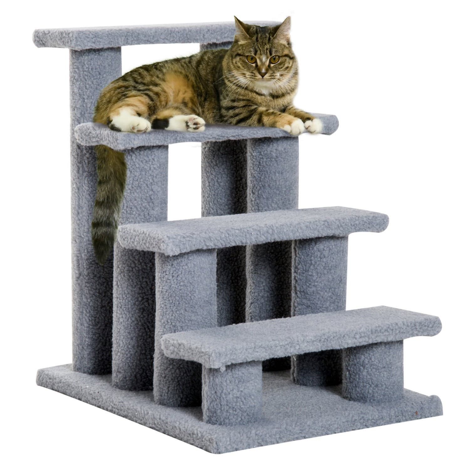Graue Tiertreppe mit 4 Stufen für Katze und Hund