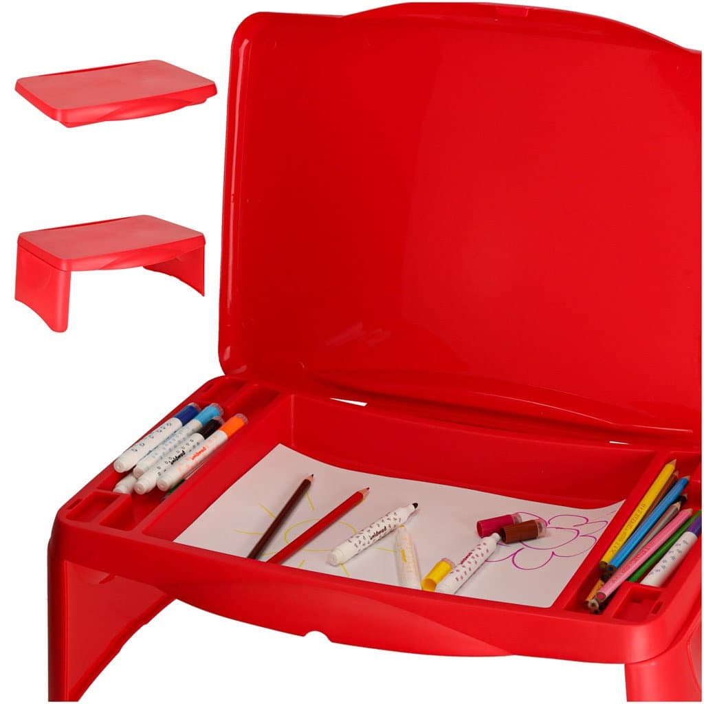 Kinderautotisch mit Ablagefach rot