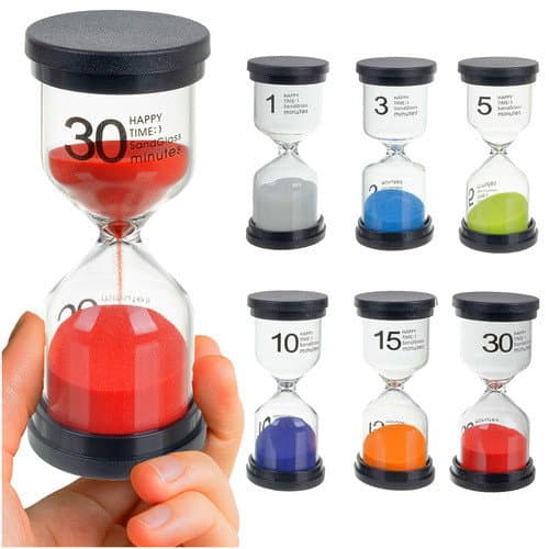Sanduhr-Set für Kinder, 6 bunte Timer, 1-30 Minuten