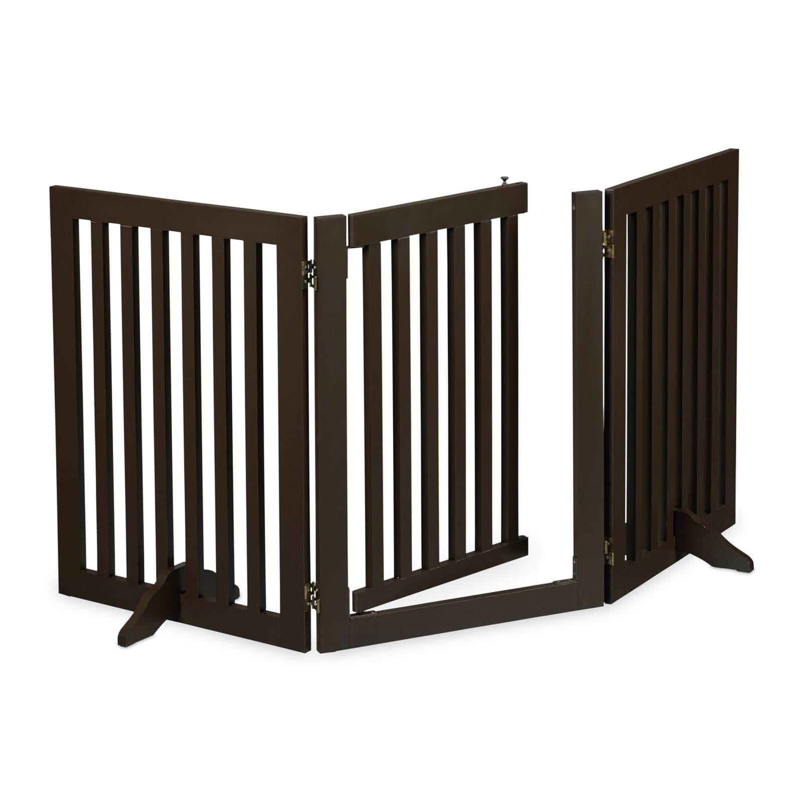 Barrière de sécurité marron avec porte 70 cm