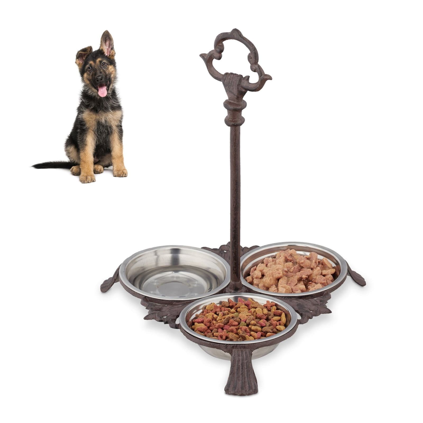 3 gamelles pour chien avec poignées