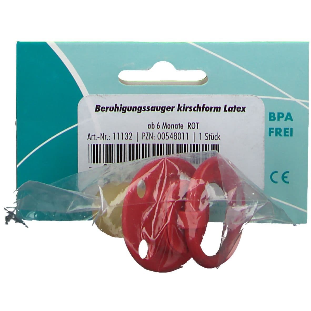 Dr. Junghans® Beruhigungssauger kirschform Latex ab 6 Monate rot view 2