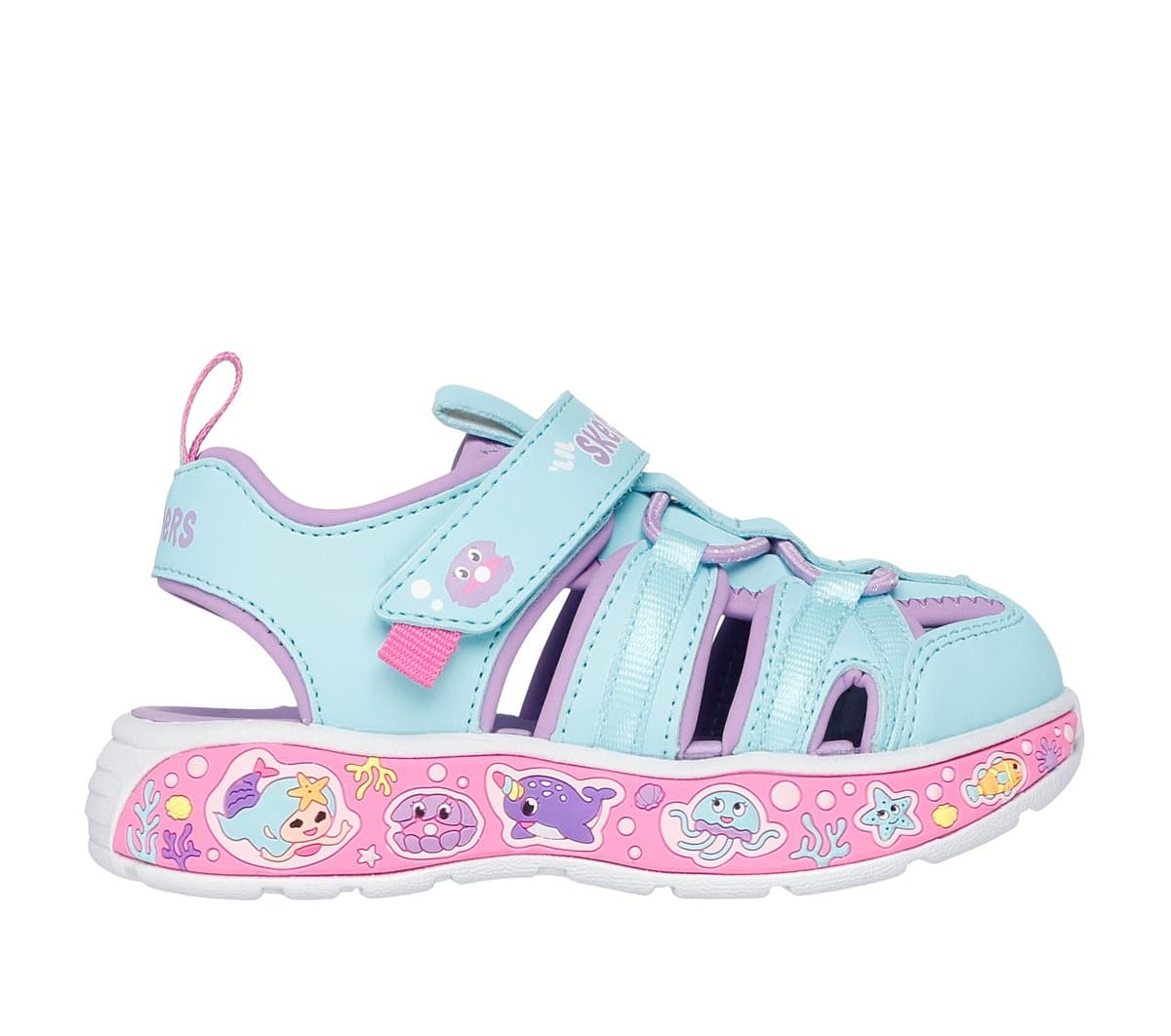 Skechers Play Scene Splash - Cute Crew Shoes in Türkis/Violett, Größe 24, In der Maschine waschbar