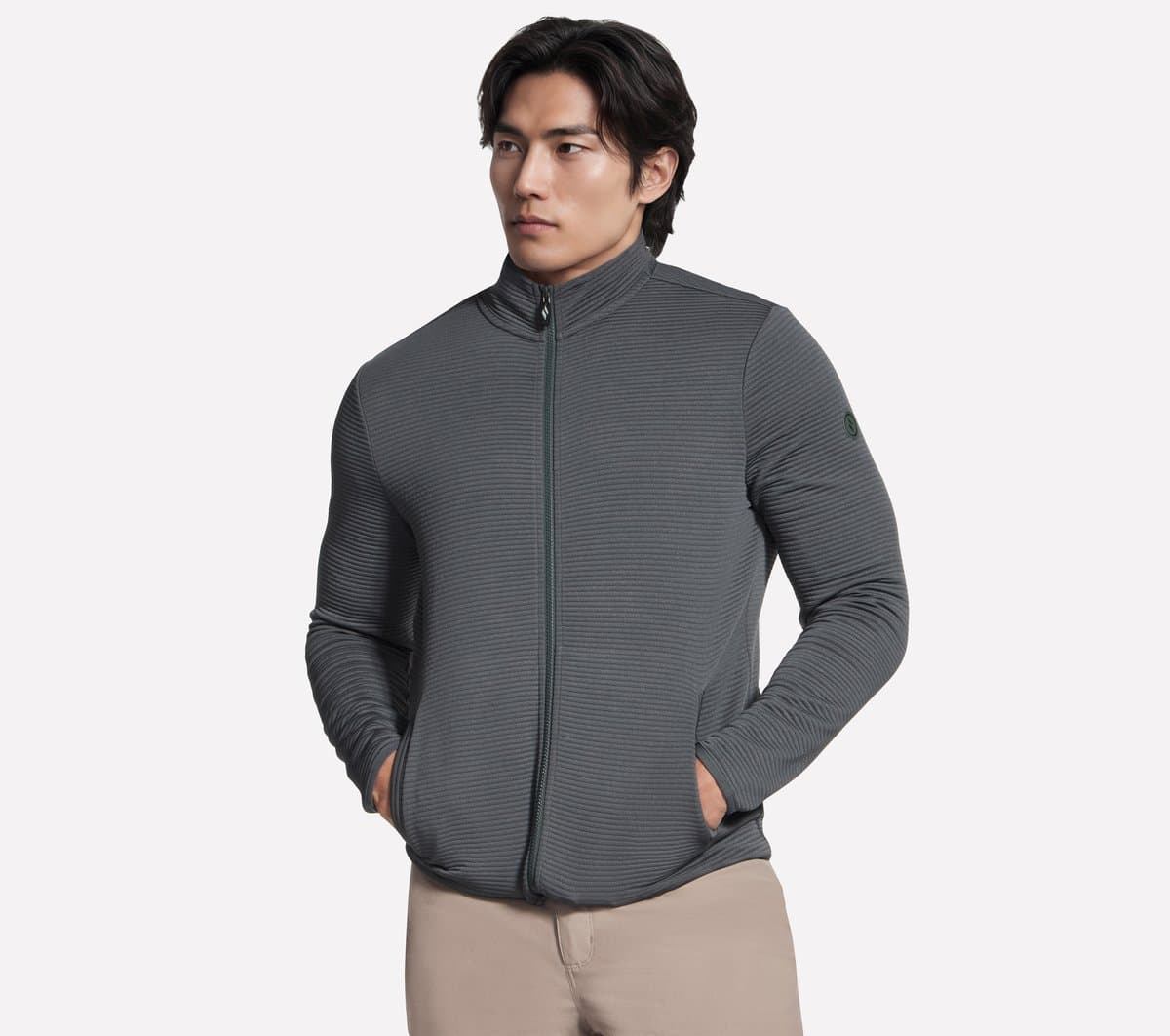 Skechers The Hoodless Kapuzenpullover Ottoman Jacke in Grün/Schwarz, Größe Klein