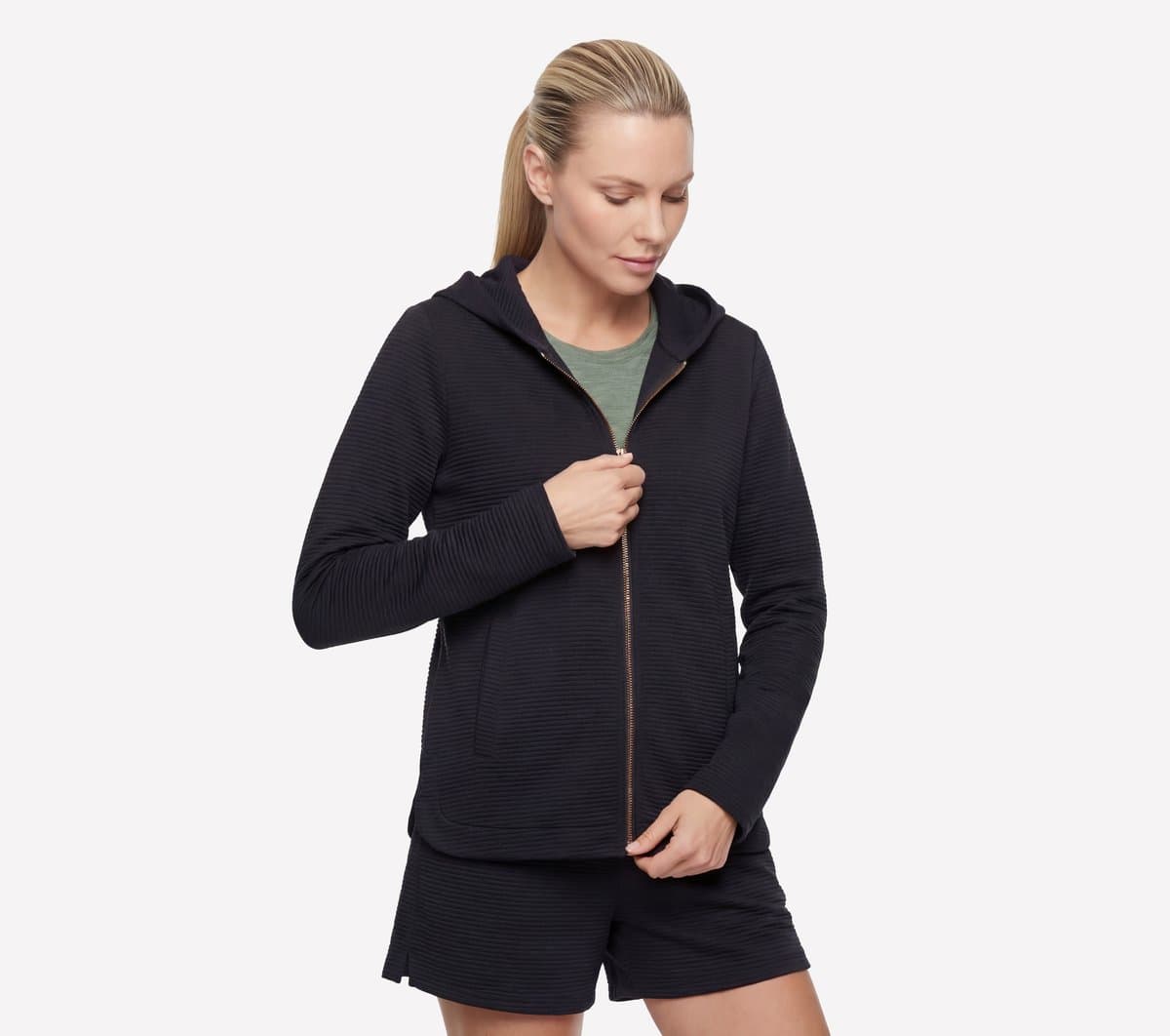 Skechers GO WALK Everywhere Tunika-Top Jacke in Schwarz, Größe Klein