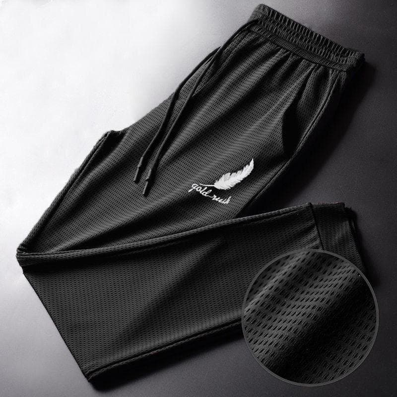 Mode Herren Mesh Atmungsaktive Freizeithose Herren Sport Schnell trocknende dünne Hose cm schwarz