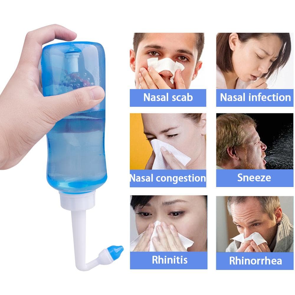 300/500ML Automatische Ventil Nasenspüler Erwachsene Kinder Rhinitis Verstopfte Nase Nase Waschen Topf Physiologische Kochsalzlösung Nasenspülung