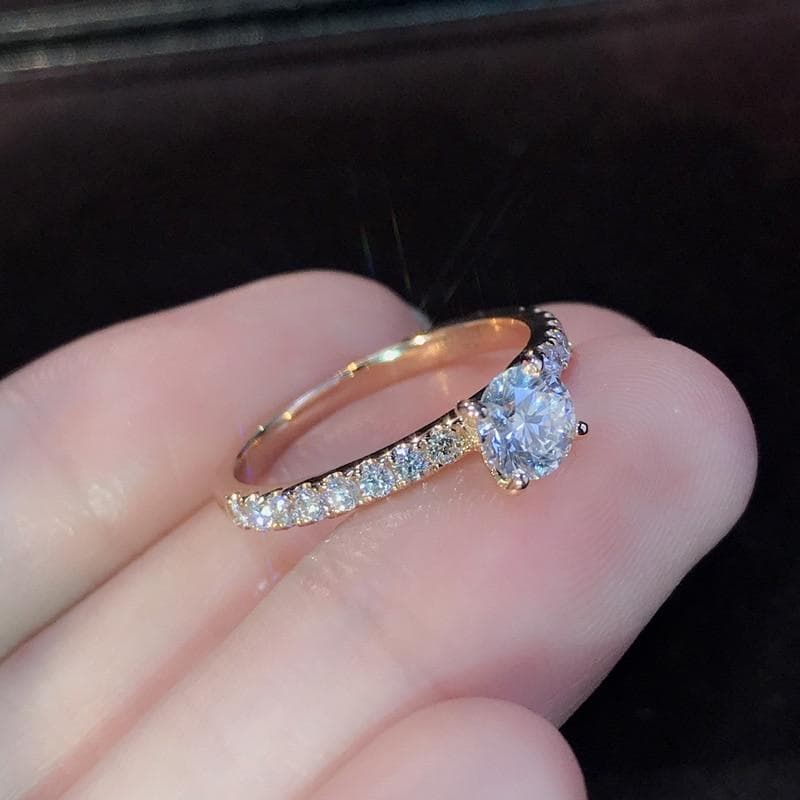 Trendy Claws Design Kristall Zirkon Verlobungsringe Für Frauen Weibliche Hochzeit Schmuck Zubehör Geschenk Mode Frauen Ringe rose gold