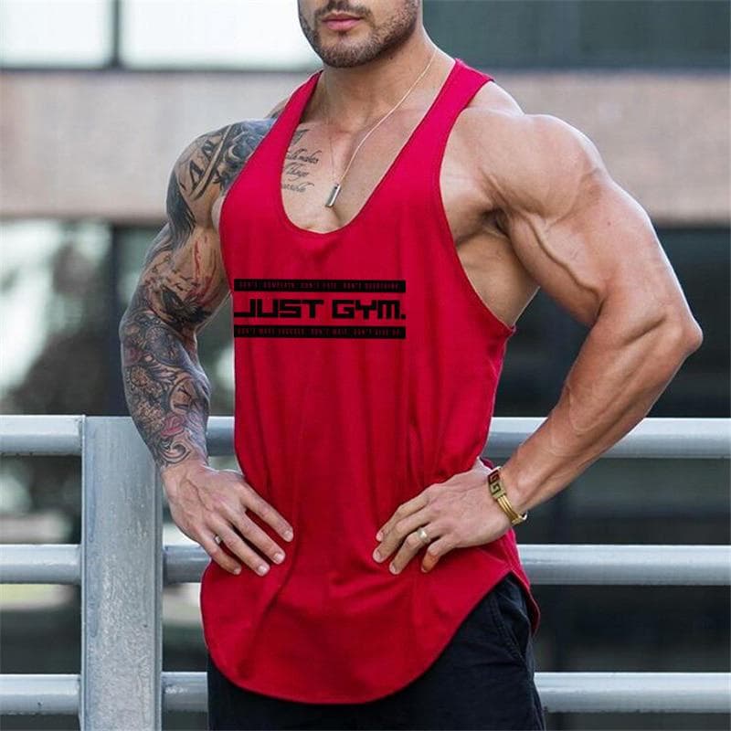 Muscleguys Just Gym Fitness Herren Stringer Tank Top Mesh Bodybuilding Tanktop Muscle Singlet Ärmellose Weste cm grün