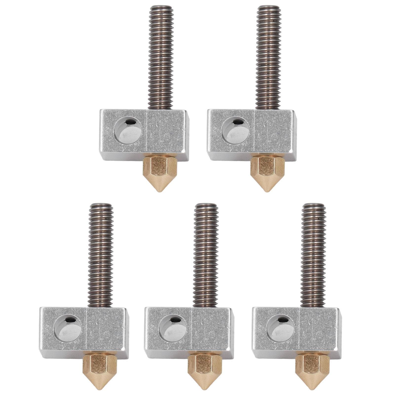 5 Set 3D Drucker Hotend Messing Düse Throat Rohr Heizung Block Extruder Teile für Anet A8 A2