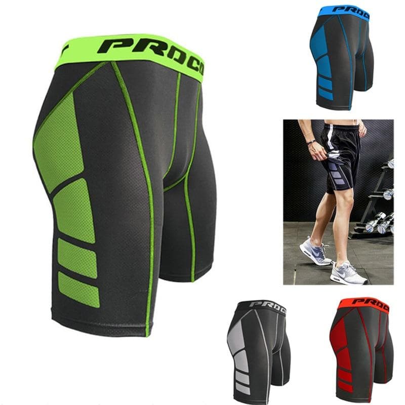 Kompressionsshorts für Herren, Gym-Shorts, Kompressionsunterwäsche, Crossfit-Shorts, Laufshorts, Sport, Training, schnell trocknende Hose cm grün