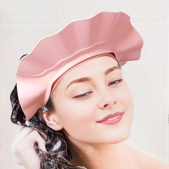 Verstellbarer Badekopfhut, Shampoo-Schirmkappe, weicher, BPA-freier Haarwaschschutz blau