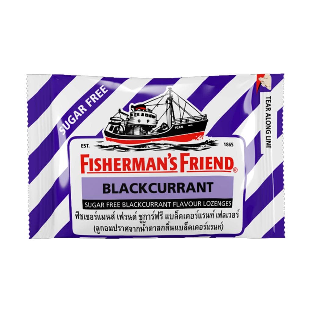 Fisherman's Friend Lutschtabletten, Schwarzer Johannisbeergeschmack, zuckerfreie Lutschtabletten mit Schwarzer Johannisbeergeschmack, 25 g. x 6 /12 /