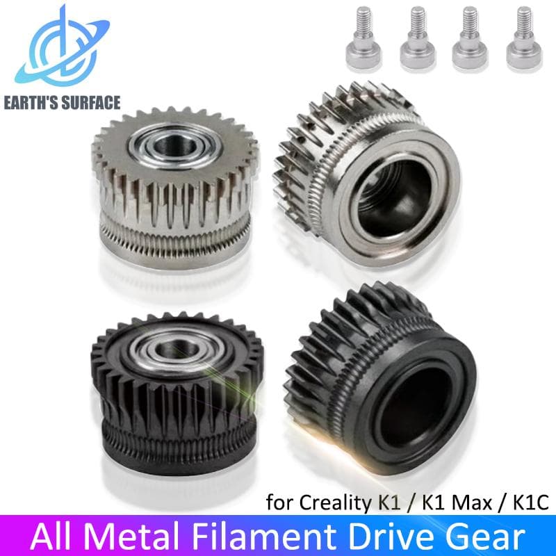 CR K1C Extruder K1 Zahnrad Ganzmetall Filament Antriebszahnrad für Creality K1 Max Extruder Vernickelt DLC-Beschichtung Hohe Härte Verschleiß