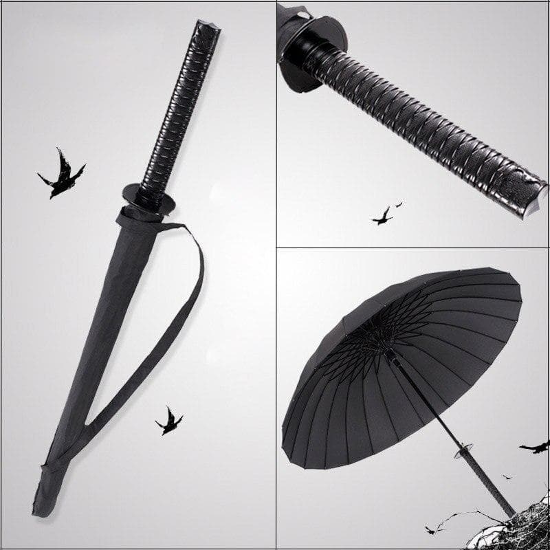 Neuer kreativer Regenschirm mit langem Griff, groß, winddicht, Samurai-Schwert, japanischer Ninja-ähnlicher Regenschirm, gerader Regenschirm mit