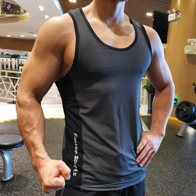 Atmungsaktives, schnell trocknendes, ärmelloses Tanktop für Herren, Sport-Fitness-Oberteile, Lauf-Basketballweste, Trainings-T-Shirt,