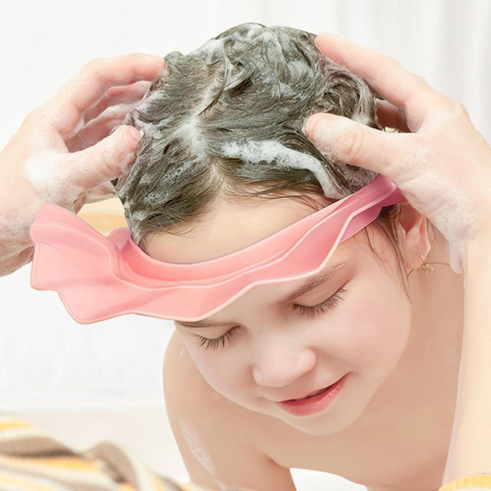 Badevisier Haarewaschhut Verstellbare Duschhaube Spritzwassergeschützt Verstellbarer Shampoo-Duschschutzhut Baby-Haarwaschhut