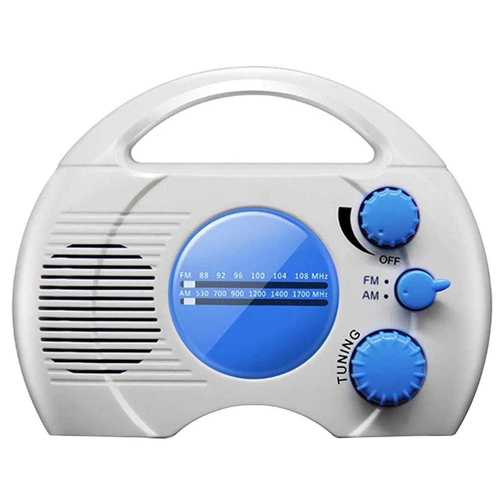Wasserdichtes Duschradio Kabelloses Tragbares Radio AM/FM Wandhängendes Radio für Dusche Bad Pool Boot weiß