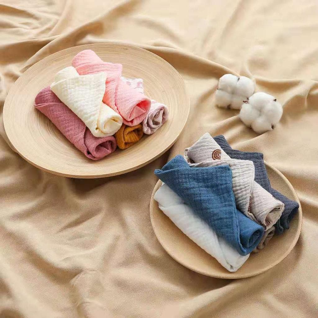 5 Stücke Baby Baumwolle Quadrat Handtuch Säugling Hand Gesicht Waschlappen Taschentuch Musselin Tuch Fütterung Lätzchen Spucktuch Speichel