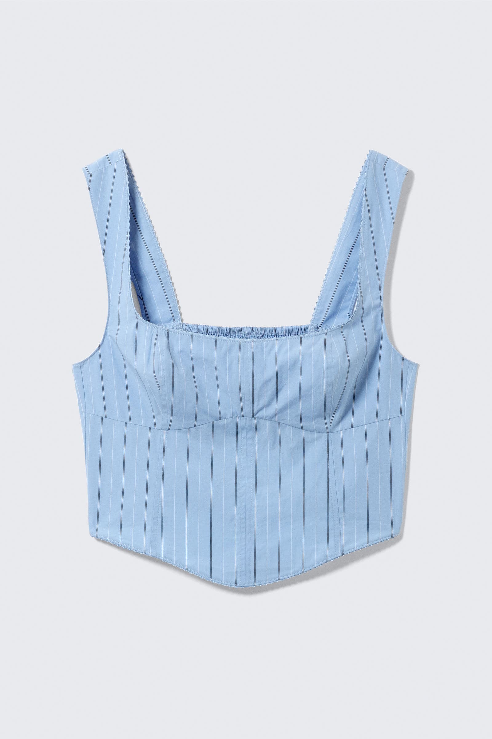 Cropped Cotton Poplin Corset Top