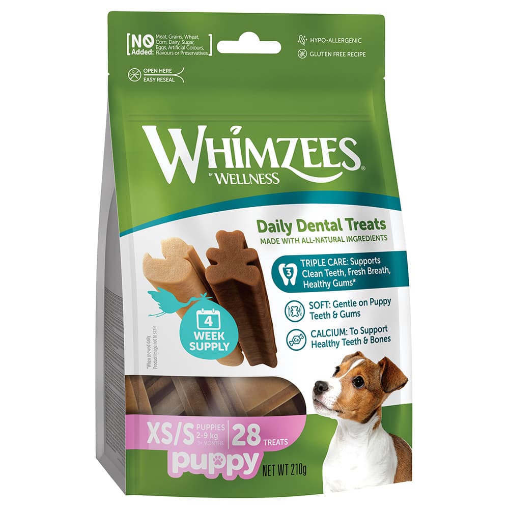 Whimzees by Wellness Sticks für Welpen - Grösse XS/S: für sehr kleine & kleine Hunde (2 - 9 kg, 28 Stück)