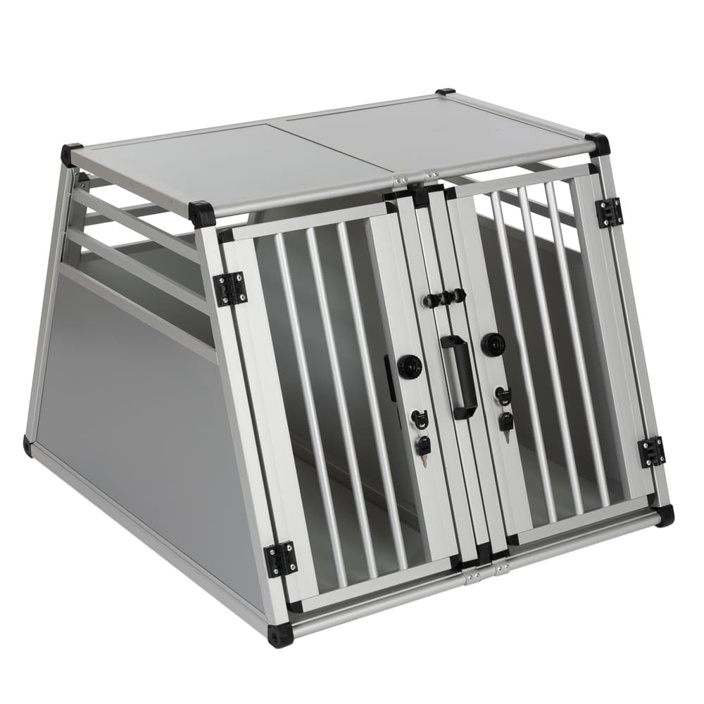 Autohundebox AluRide Doppelbox - Grösse L: B 80 x T 92 x H 65 cm