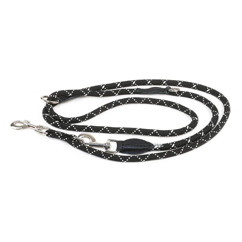 JULIUS-K9 IDC® Verstellbare Tau-Leine - 220 cm lang, Ø 12 mm, schwarz