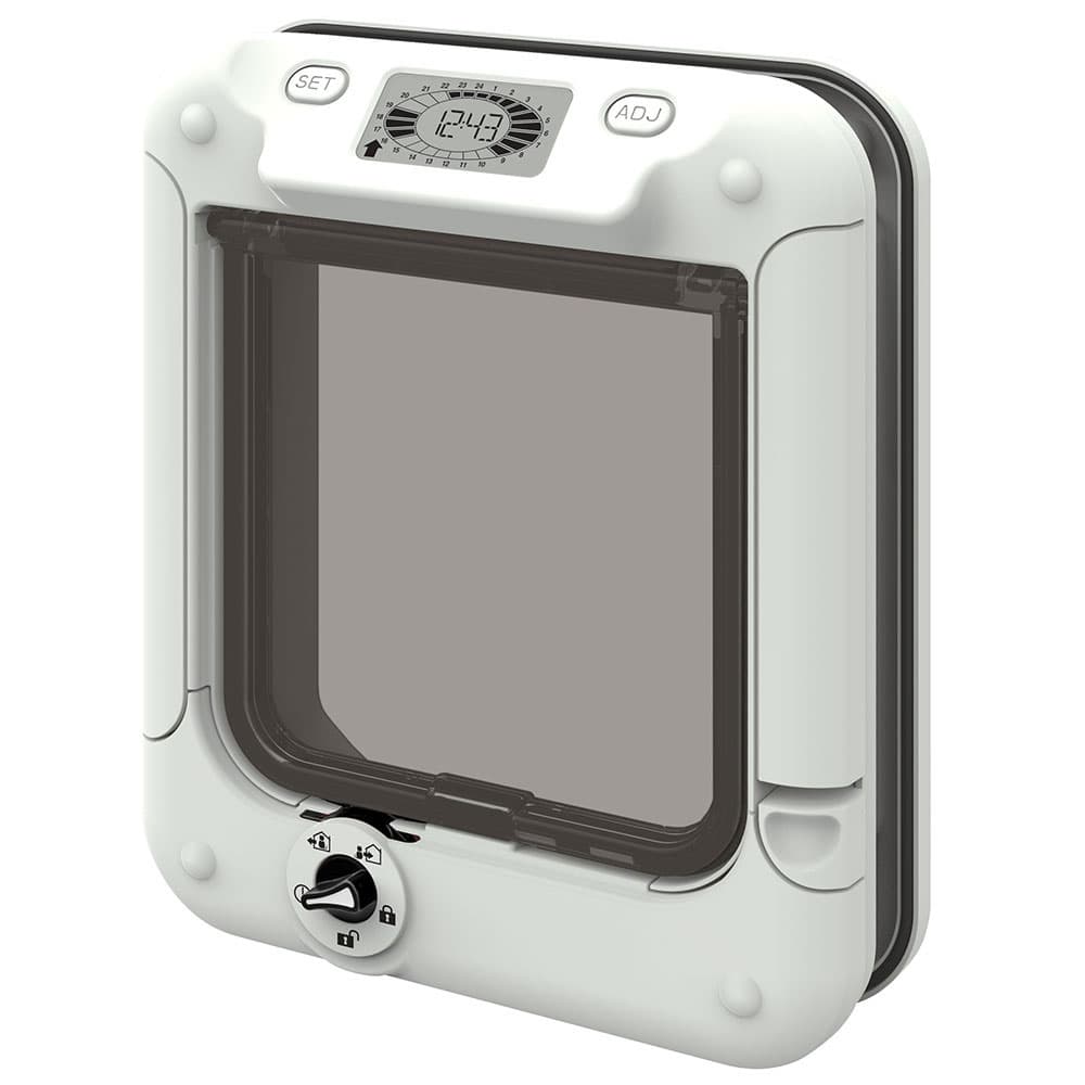 Cat Mate Katzenklappe mit Zeitsteuerung - Montageadapter für Wände und Glasscheiben