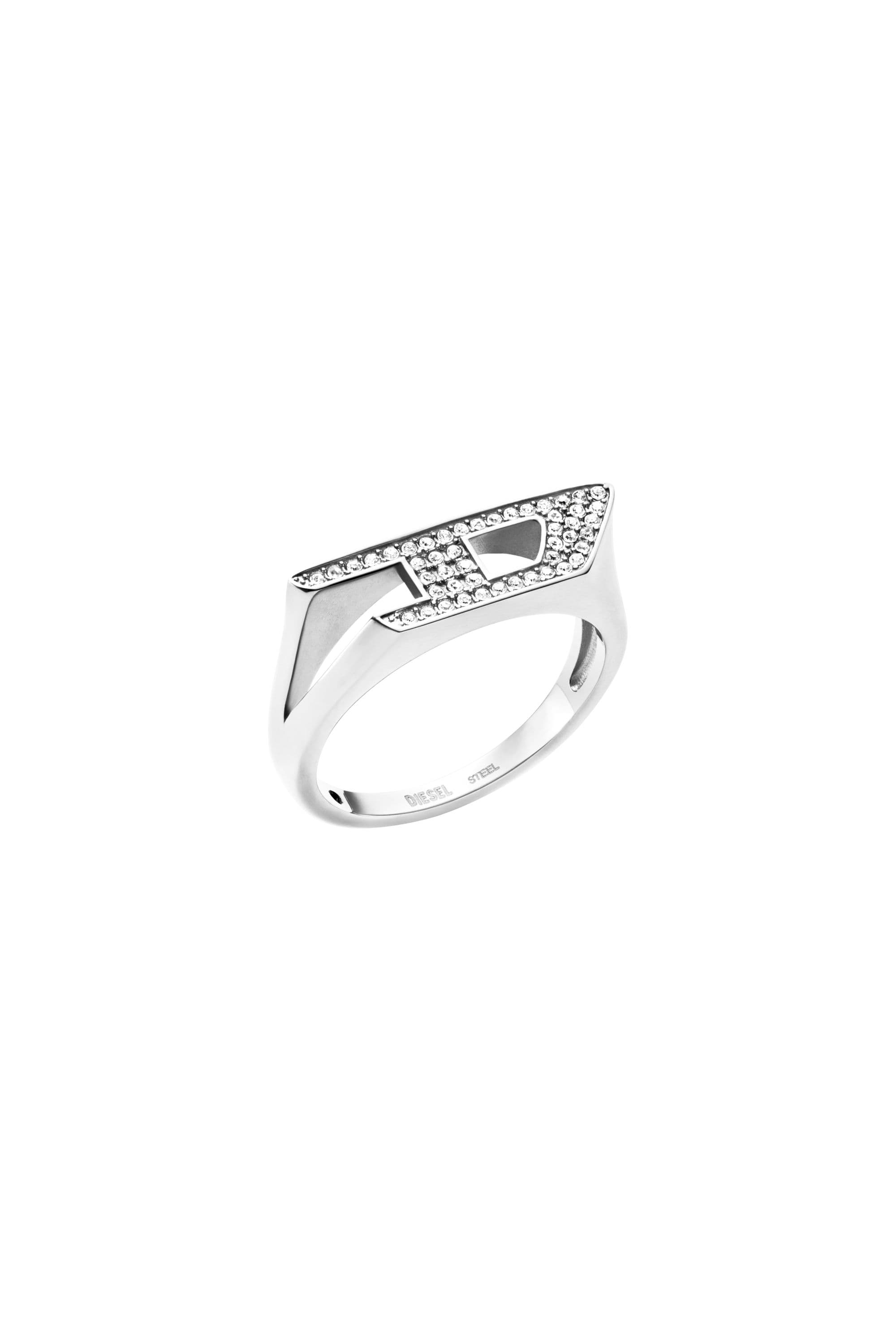 Diesel - Siegelring aus Edelstahl mit Glitzereffekt - Ringe - Unisex - Silber