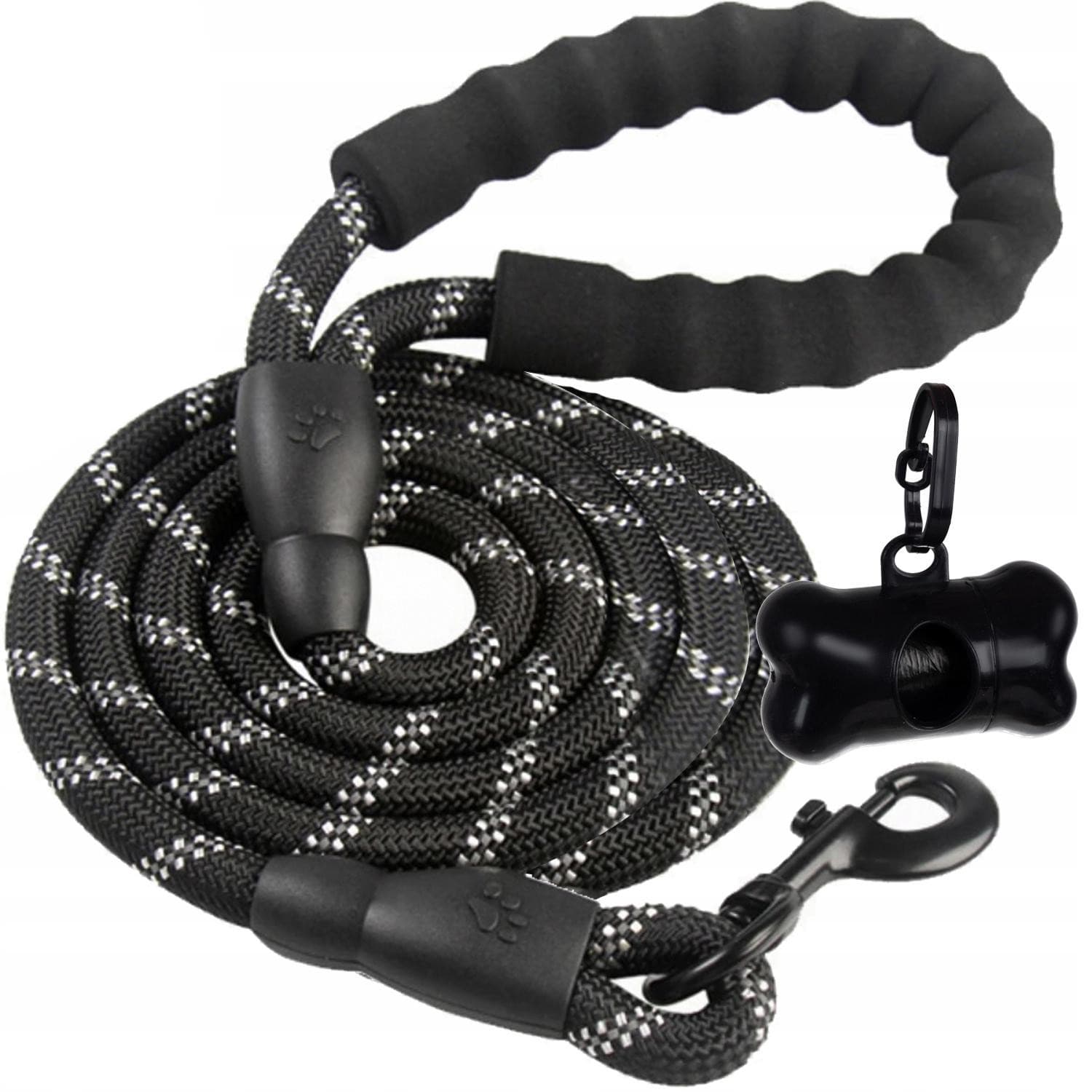 Laisse pour chien avec réflexe et support sac à crottes - 5 m
