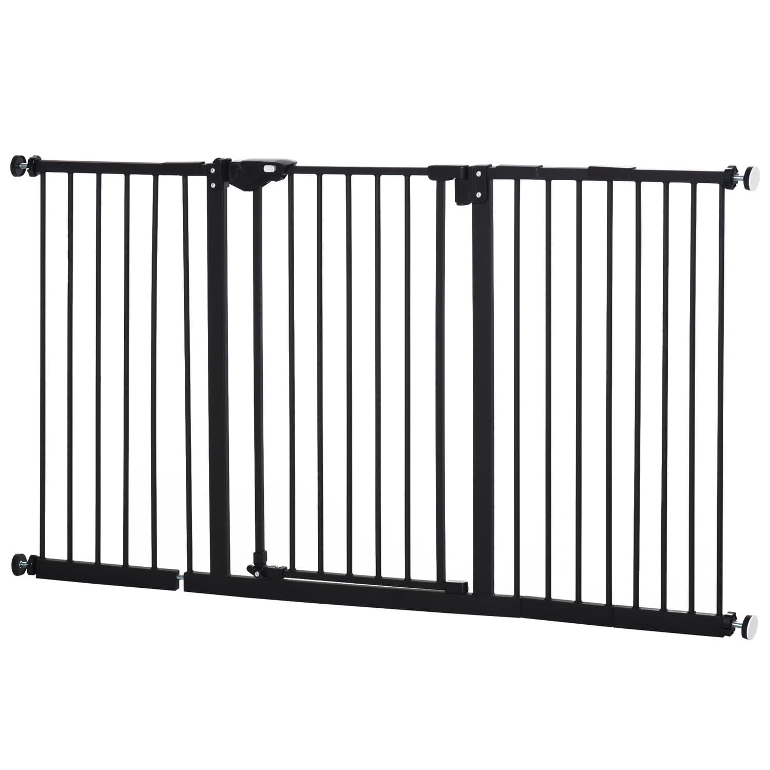 Cancello di sicurezza per animali domestici nero senza trapano 136x76 cm