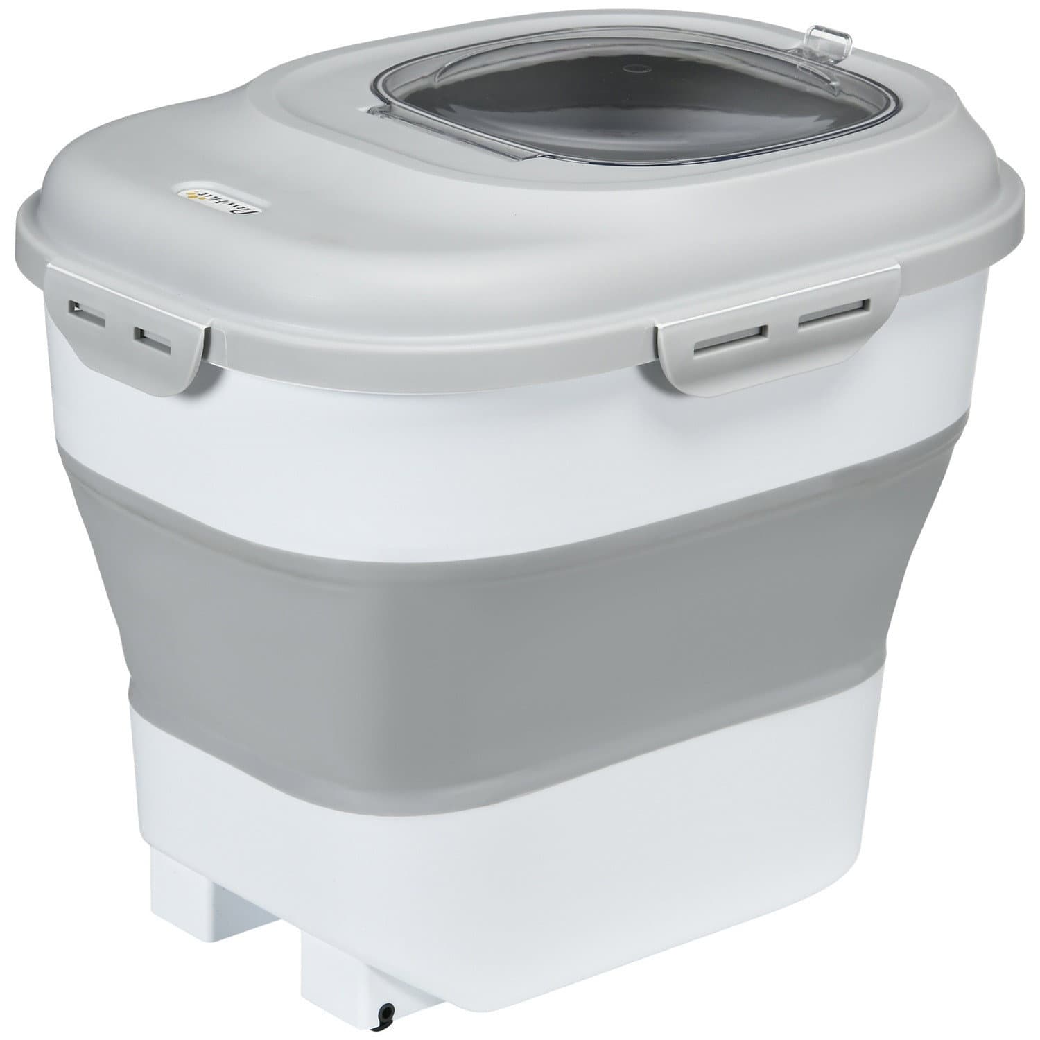 Zusammenklappbarer Aufbewahrungsbehälter für Hundefutter, 25 l, mit Rädern und Schüsseln