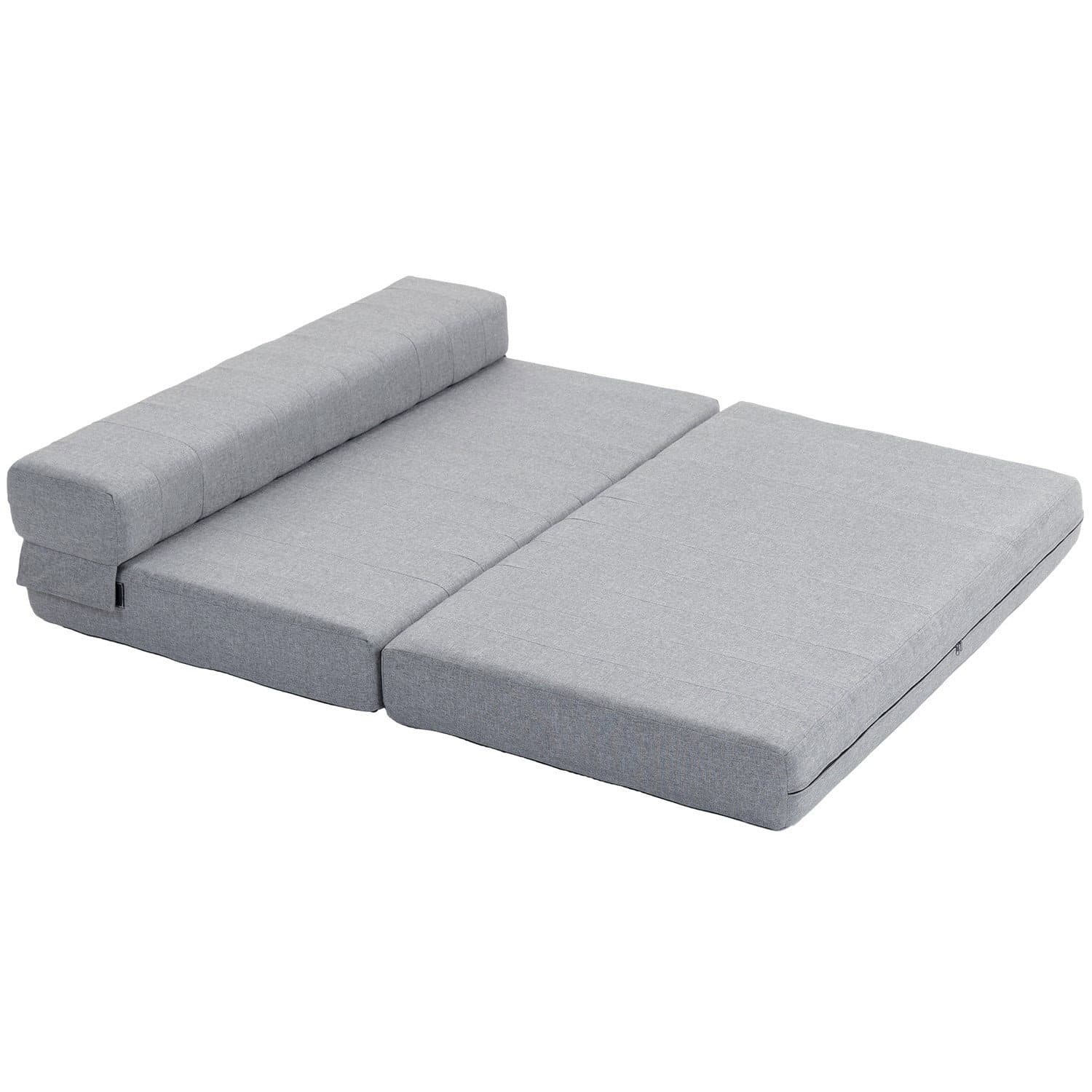 Canapé-lit rabattable 2 en 1 pour 2 personnes, aspect lin