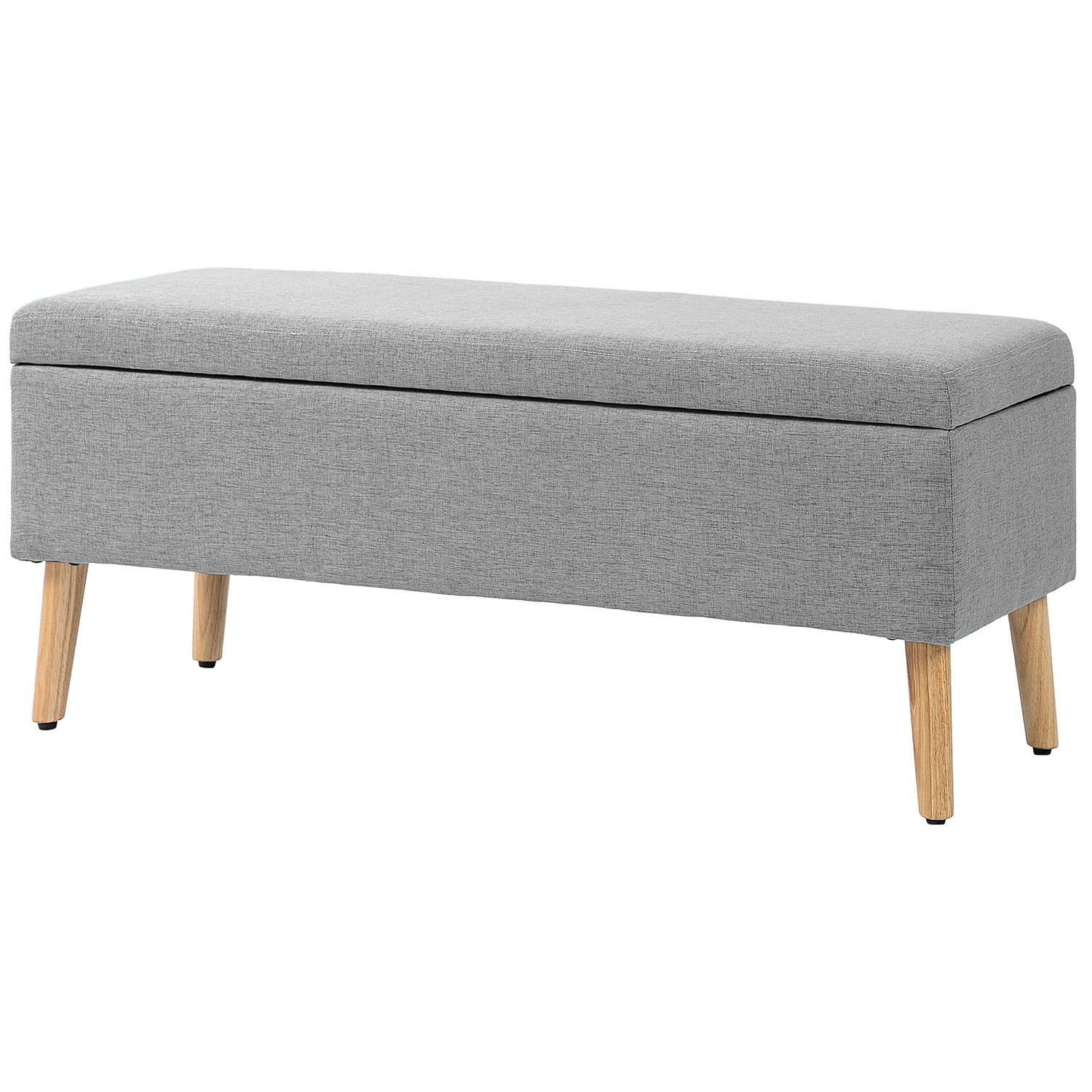Panca letto imbottita grigia con contenitore 110x39x45 cm