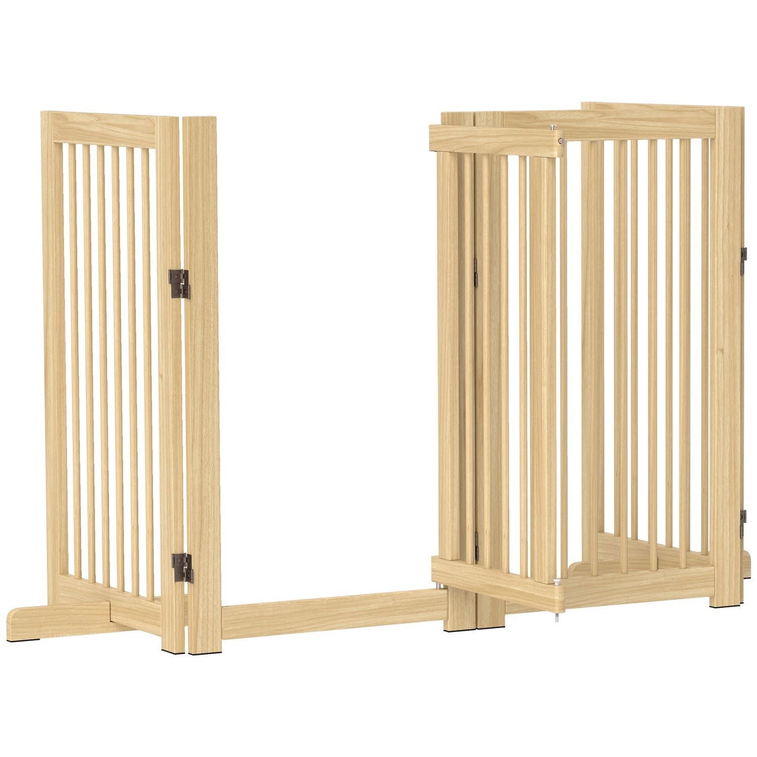 Cancello per cani pieghevole in legno, 4 pezzi, 220x91 cm