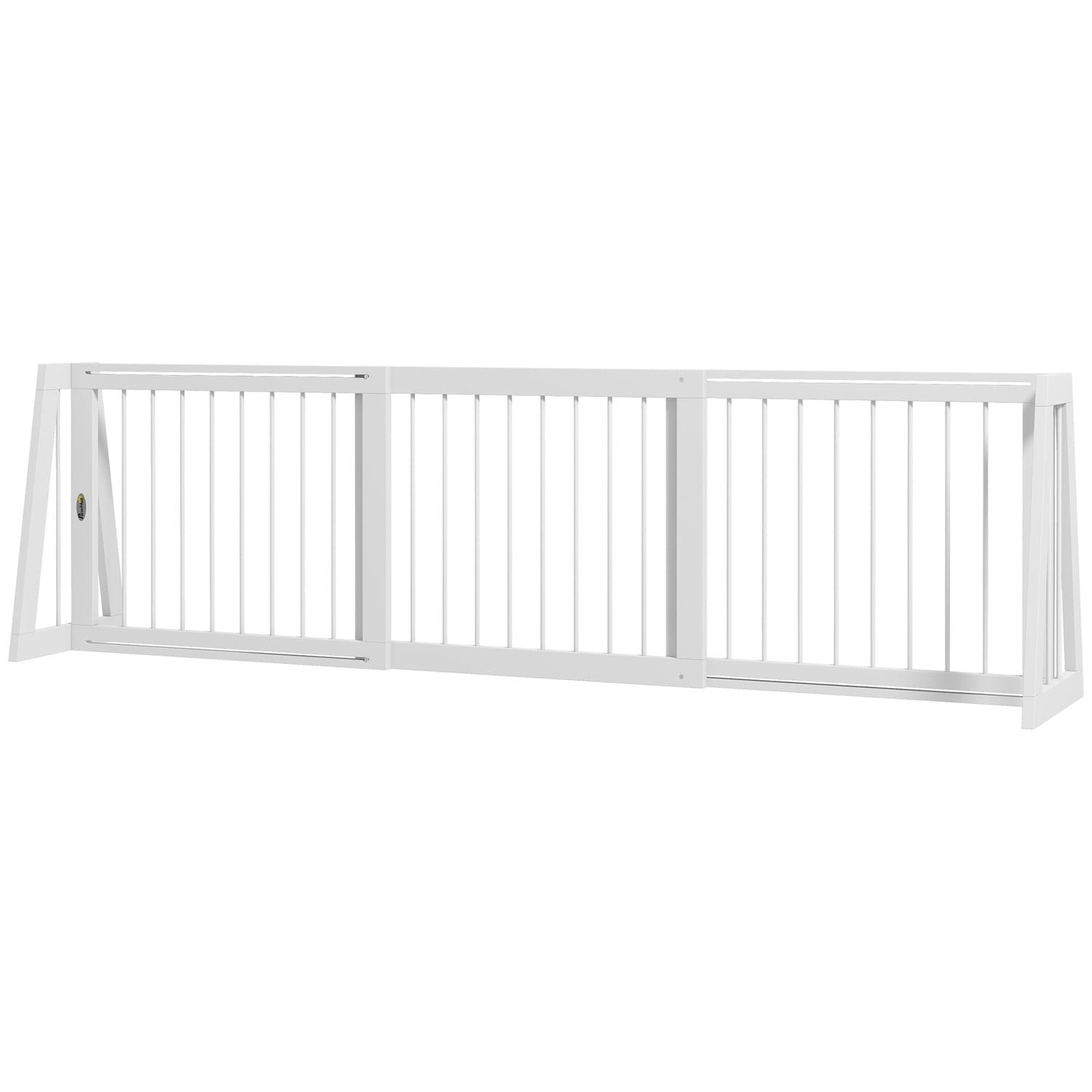 Cancello retrattile in legno bianco per cani 3 pannelli