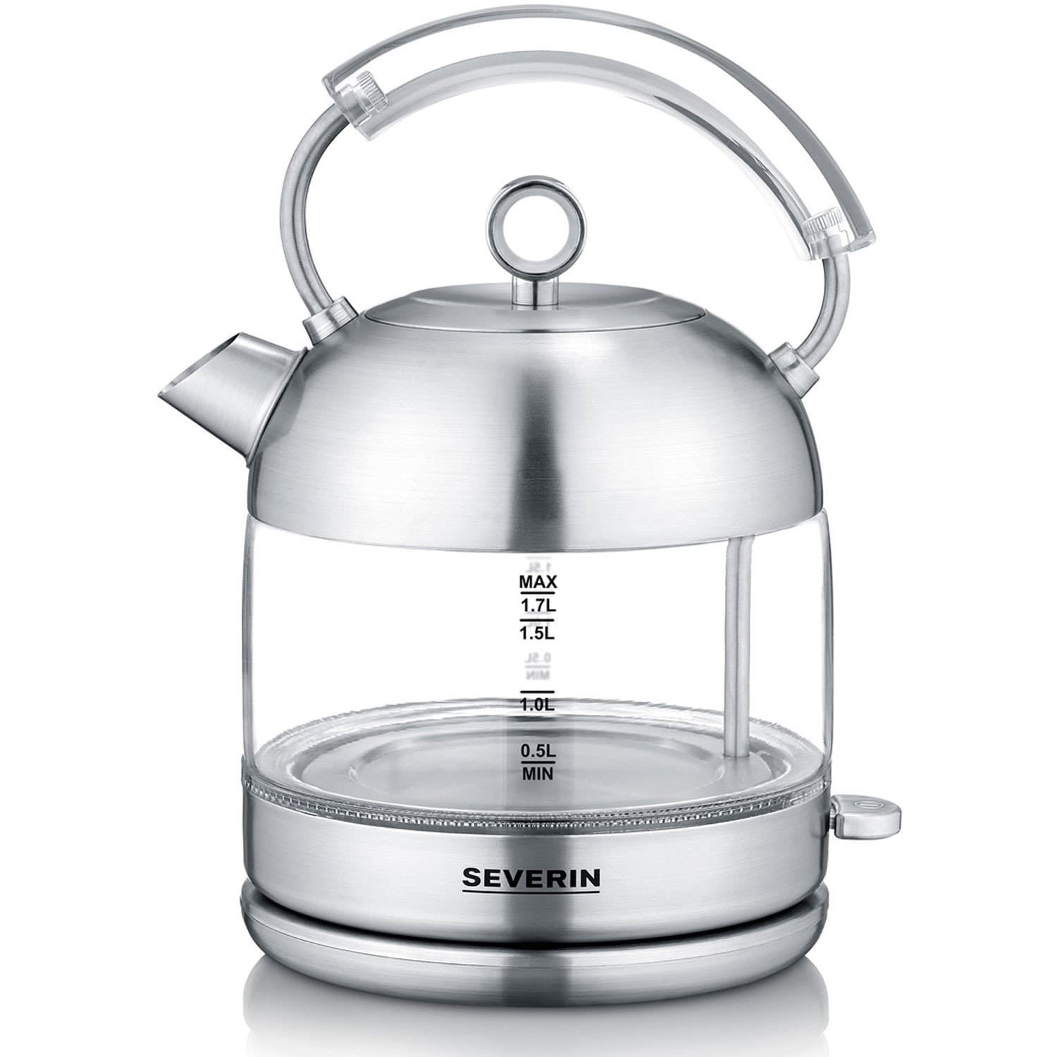 Wasserkocher 1,7 l, 2400 W, gebürsteter Stahl/Glas WK3459