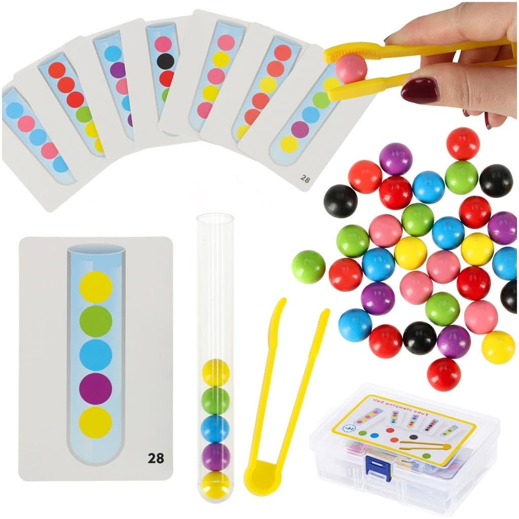 Puzzle Montessori coloré avec balles d'apprentissage