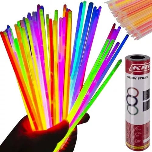 Bracelets fluorescents, paquet de 100, 8 couleurs, lumière longue durée