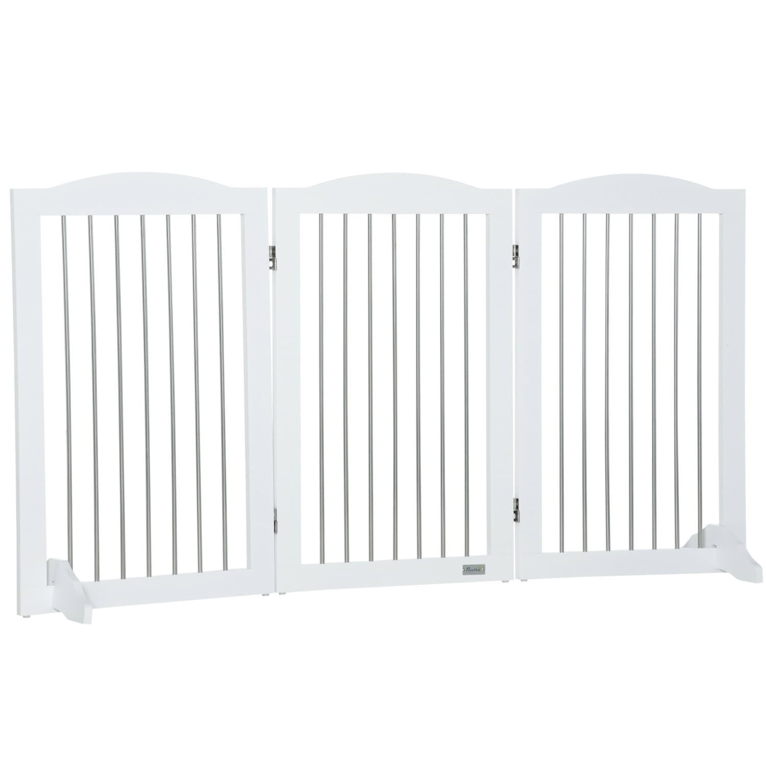 Cancello pieghevole per cani 3 pannelli Cancello di sicurezza bianco