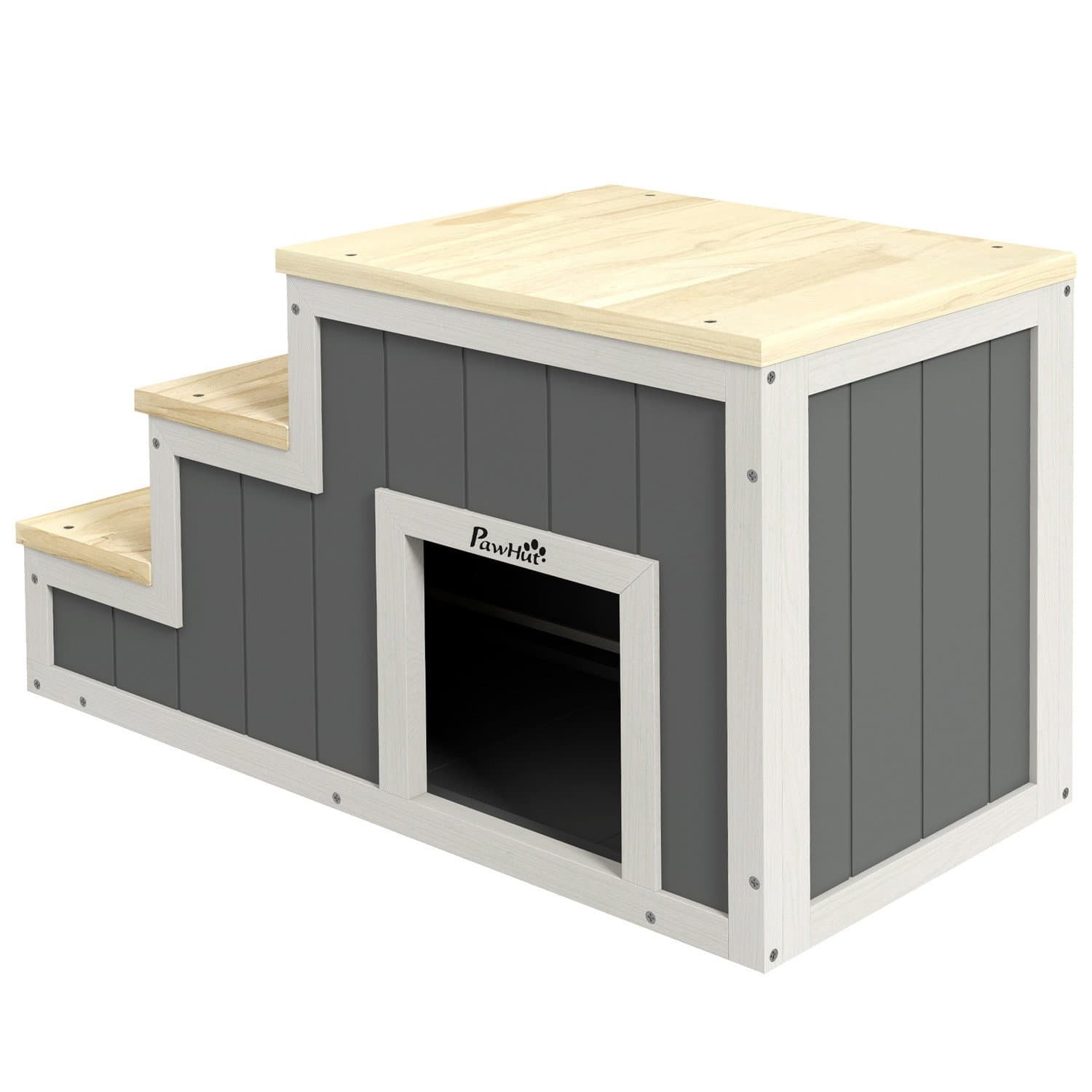 Escalier en bois pour chien et chat, 3 marches, jusqu'à 30 kg