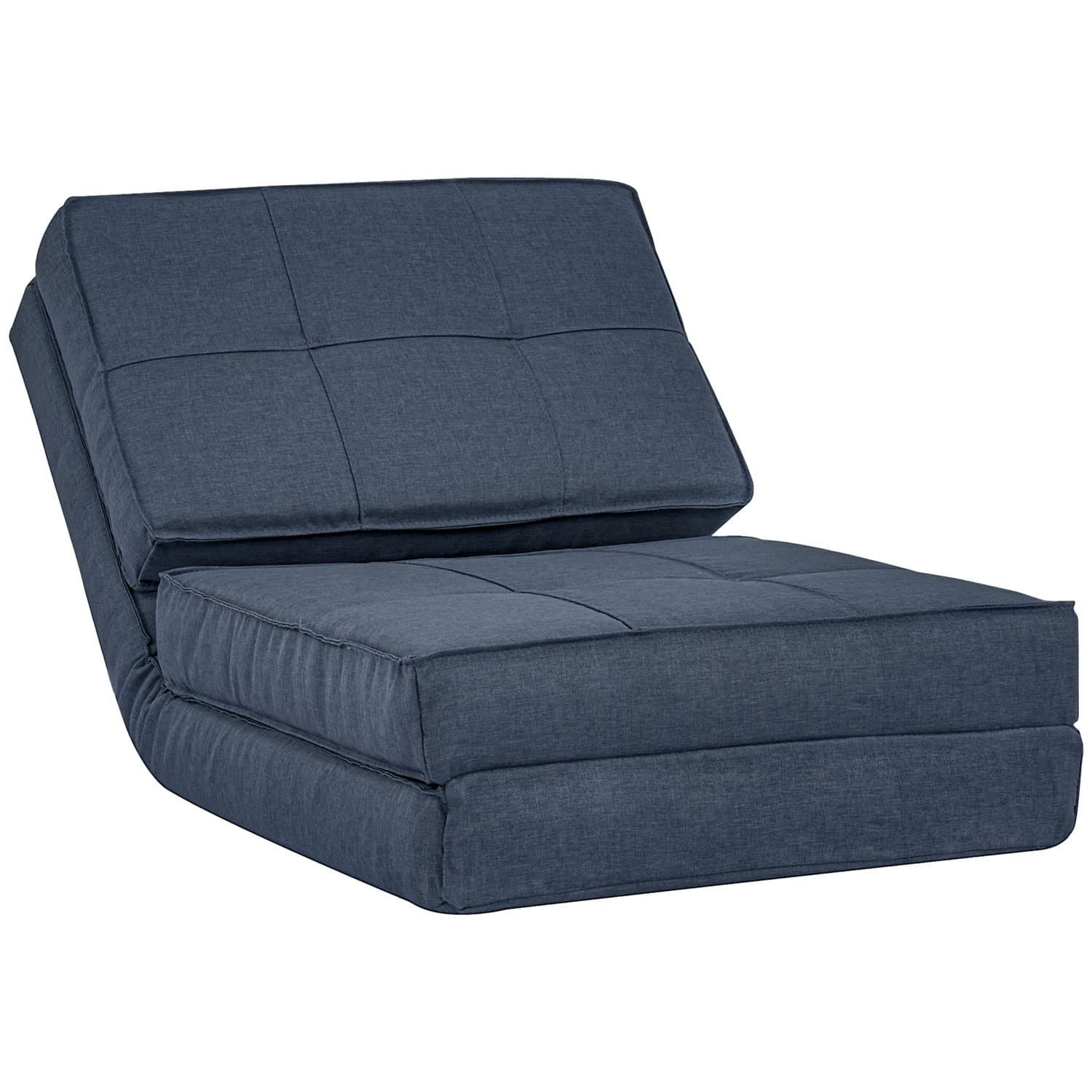 Dunkelblaues Klappsofa mit verstellbarer Rückenlehne